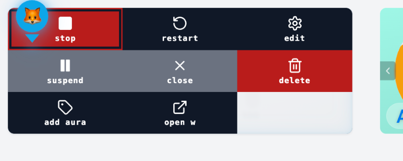 Mono action menu